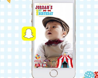 Snapchat GeoFilters, Birthday Snapchat Filters, Custom Snapchat Filter, Circus Snapchat GeoFilter, Circus Birthday Party, Carnival Filter