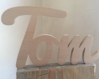 Tom-Name of wood/wooden lettering