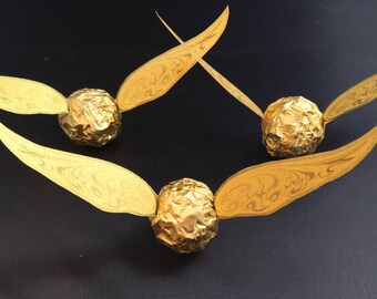 20 Pairs of Golden Snitch Wings, pearlescent gold, wedding, party favour wizard quidditch
