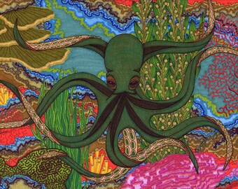 octopus : GICLEE PRINT 11"X14"