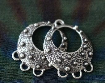 Handmade Silver Earring Findings - 3 Hole Chandelier - Earring Parts - 3 hole connector Beads For Jewelry Making - Made In Thailand