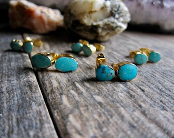 Turquoise Studs Earrings,Turquoise Studs,Studs,Gold Earrings,Small Turquoise Stud,Turquoise Jewelry,Turquoise Posts,Dainty Turquoise Studs
