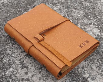 Unique leather notebook, personalized leather journal, Travel journal