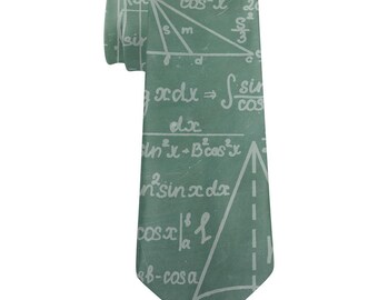 Math Geek Formulas Chalkboard All Over Neck Tie
