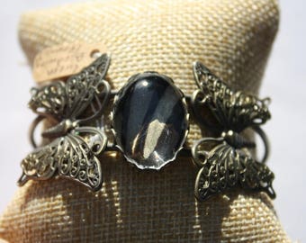 Green Birdwing Butterfly Bangle Bracelet 057