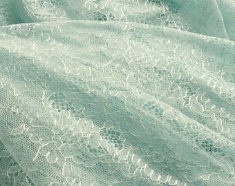 Aqua Marine, Celadon, Chantilly Lace Fabric, Sea Foam, Formal Dress, Bridesmaids