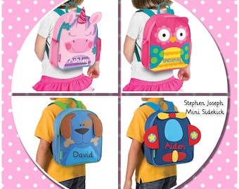 Personalized Toddler Backpack ,Toy Bag , Kids Backpack ,Preschool backpack ,Stephen Joseph Backpack, Personalized Kids Bag ,MINI Sidekick