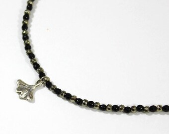ginko leaf Choker with pendant