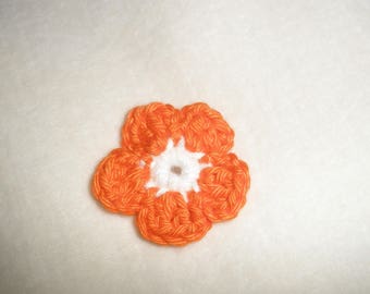 Set of six crochet flowers pressed
