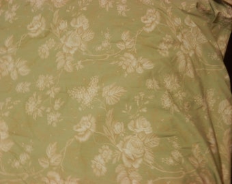 GORGEOUS RESTORATION HARDWARE Queen Duvet Cover Pistachio Cream Roses Cotton Made in Italy