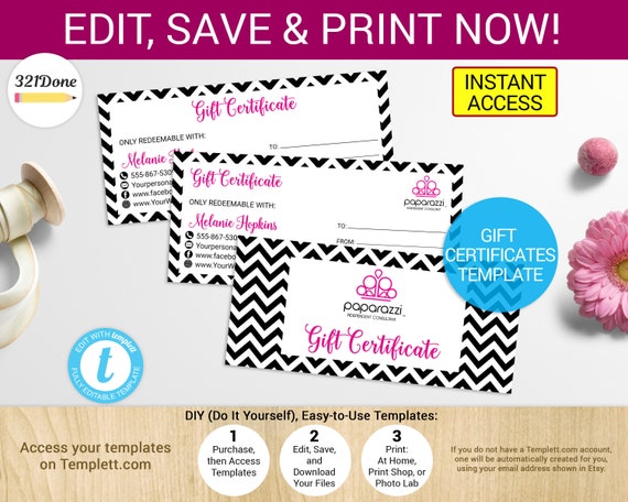 online business printable cards Paparazzi Coupon Gift Paparazzi Printable Certificate