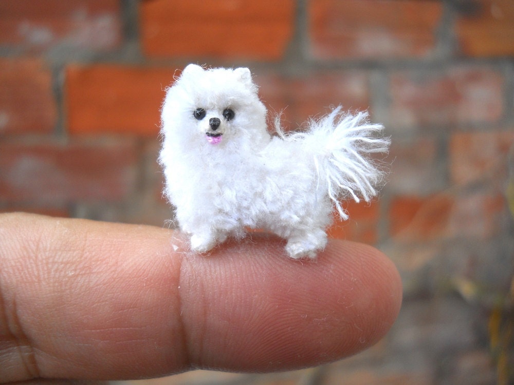 Miniature Teacup Pomeranian Tiny Crochet Dog Stuffed Animals