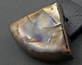 Urban Industrial Geometric Raku Pendant
