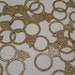 50 x Gold glitter engagement ring confetti. Engagement wedding party table decor confetti. Gold engagement ring or bridal shower confetti