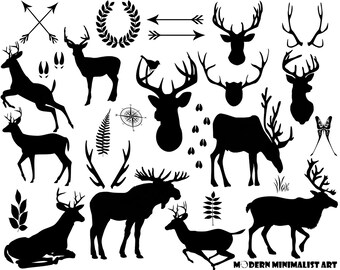 Deer Clipart Black – 26 PNG Images
