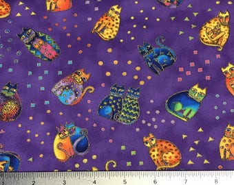 Laurel Burch Fanciful Felines OOP Fabric #90344-3M