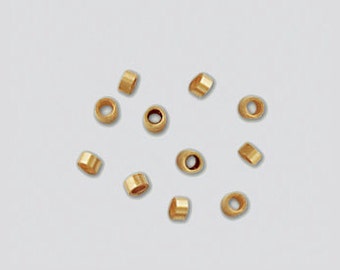 14k Gold Filled Crimp Beads, 2x1mm, 50 Beads, Findings, Supplies
