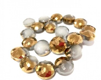 X 1 PCE glass 15 mm lentil beads