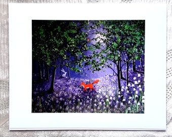 Midnight in the bluebell wood 10 x 8 Giclee Print