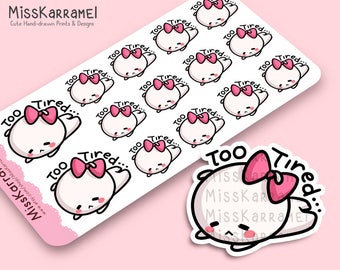 Pichi | Too Tired, Had Enough, Tired Stickers | Planner Stickers Perfect for Erin Condren Life Planner, Filofax, Plum Paper, Scrapbooking