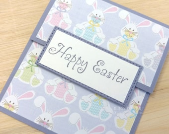 Happy Easter Gift Card Easter Bunny Money Holder With Envelope Pastel Rabbit Card Easter Basket Easter Gift Bunny Card Handmade Envelope