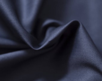 Navy blue cotton sateen - 50 cm