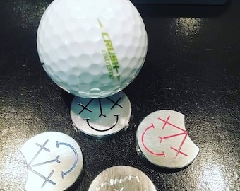 SMILEY golf ball marker made from 6061 aluminum