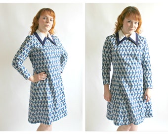 Blue Collar Checker Dress- XL, Navy