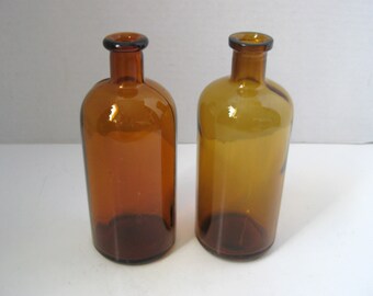 Vintage Amber Medicine Bottles