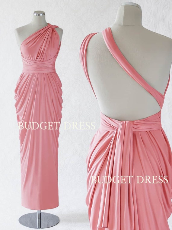 Blush Pink Convertible  Bridesmaid  Dress  Infinity Wedding 