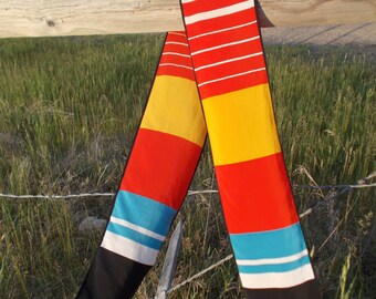 vintage preppy bold striped patricia dumont scarf - 70s