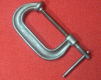 Vintage J. H. Williams Deep Throat Clamp No. 404 Antique Drop Forged C-Clamp Made In USA