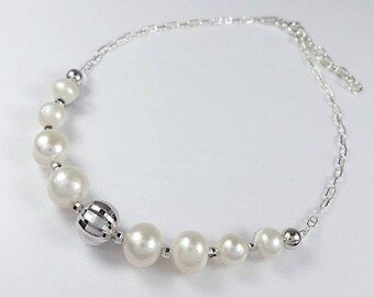 925 Sterling Silver Freshwater Pearls Bracelet