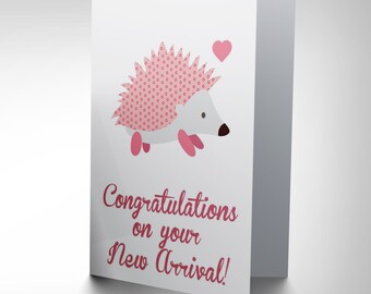 New New Baby Arrival Congratulations Hedgehog Art Greetings Greeting Card CP1647