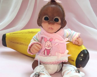 OOAK Sculpted Polymer Clay Orangutan Monkey Baby Doll Miniature