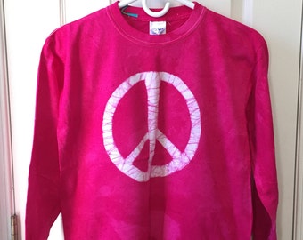 Kids Peace Sign Shirt, Pink Peace Sign Shirt, Fuchsia Peace Shirt, Batik Kids Shirt, Batik Peace Sign Shirt, Peace Kids Shirt (12)