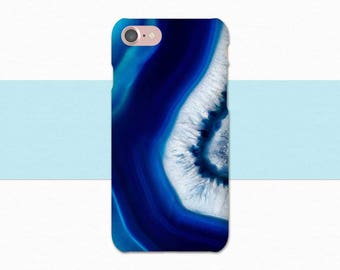 Blue Geode iPhone Case, Crystal iPhone Case, iPhone 7, iPhone 6, iPhone 6S, Blue iPhone 7 Plus Case, iPhone SE, 6 Plus, 6S Plus Blue Crystal