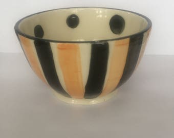 Orange and Black Bowl