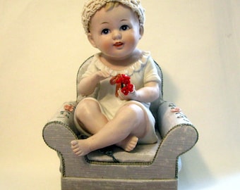 Piano Baby, Andrea of Japan, 7536, Seated, Blonde, Blue Eyes.