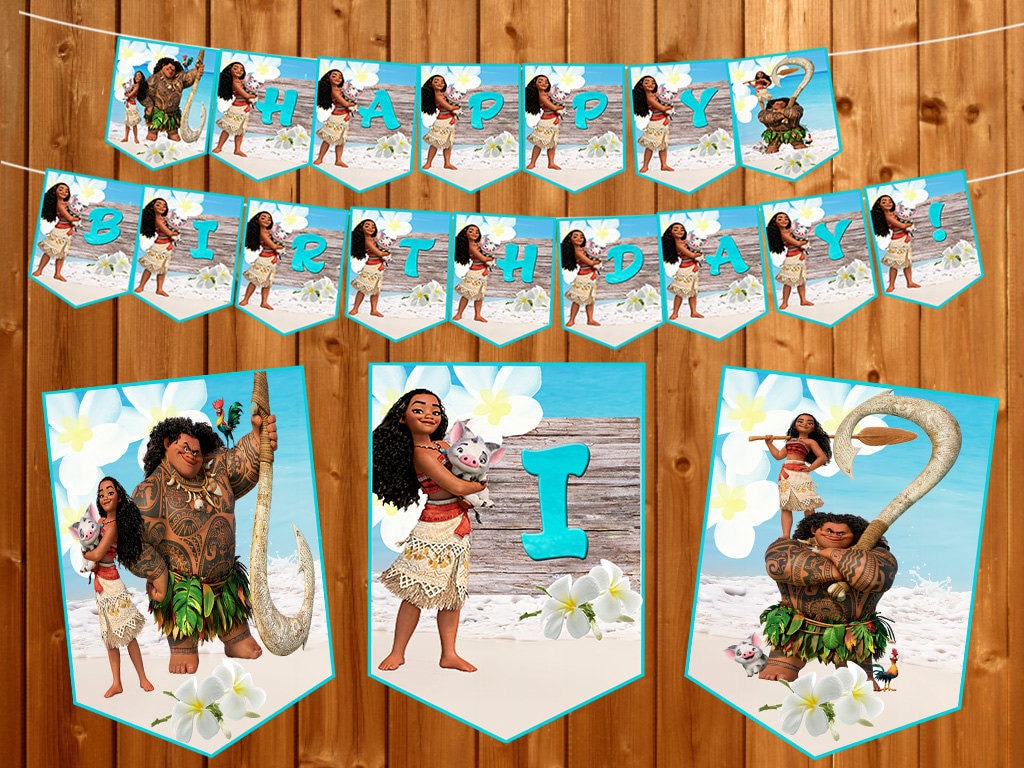 Maui Moana Birthday Banner Birthday Outfit Instant Dowload