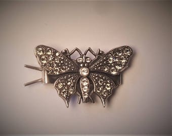 Antique Silver and Paste Barrette