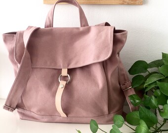 Pale Pink diaper backpack ,back to School ,College laptop bag, Women Rucksack, Leather backpack Women/Sale 25 % - no.102 -TANYA