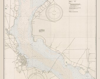 St. Johns River Florida Historical Map 1945 (Colored)
