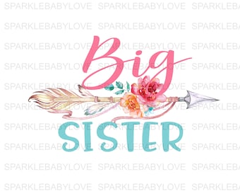 Big Sister, DIY iron on, Sublimation transfer, Ready to Press, Iron on Ready, htv printed, Thankful and blessed, Iron on Transfer