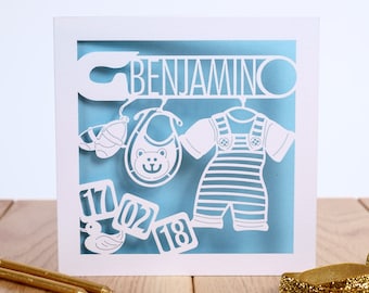 The Nursery 'Building Blocks', New Baby Card, Personalised Birthday Card For Baby, Newborn Card