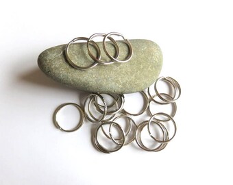 24 rings silver metal key ring