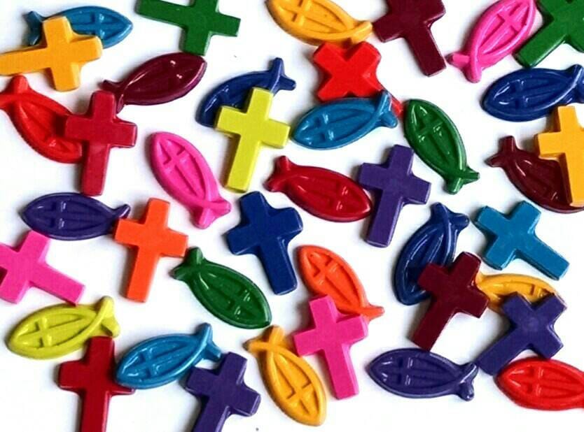 20 Christian Crayons Christian fish crayons Baptism gift