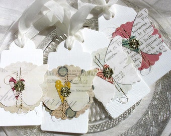 Elegant Luxe Butterfly Gift Tags No. 3-white-cream-bridesmaid gift tags-spring faire-garden party-gold-nature