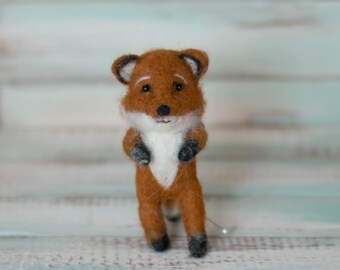 Mini Felted Fox Baby Newborn Photography Rust Autumn