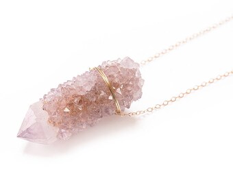 Lavender Spirit Quartz Druzy Necklace